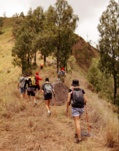 Hikers on a trail